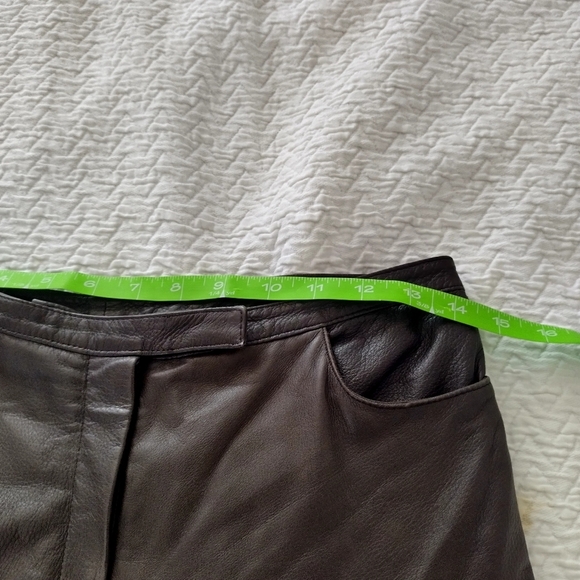 GENNY butterysoft Italian Leather Straight Leg Pants Runway '93 Sz 8 - Picture 11 of 14